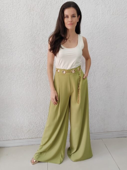 PANTALON VERDE OLIVA CADENA - Imagen 2